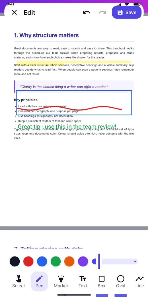 PDF Viewer annotation tools