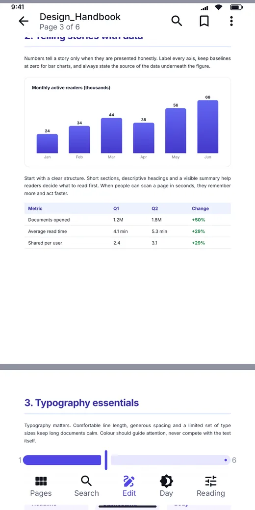 PDF Viewer reader screen